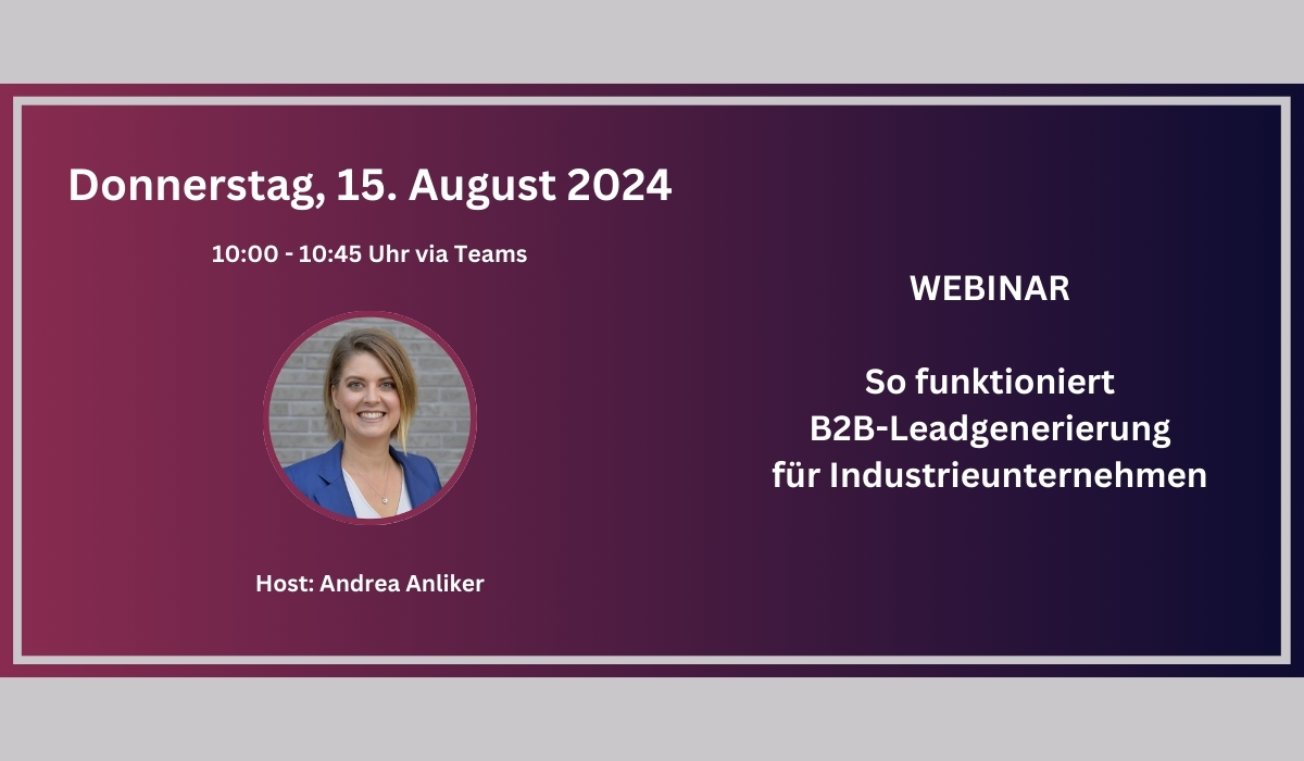 Webinar B2B-Leadgenerierung für Industrieunternehmen August 2024